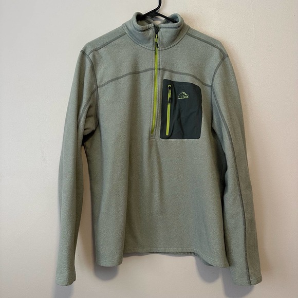 L.L. Bean Other - L.L. Bean Large Slightly Fitted Gray Quarter Zip Fleece Pullover